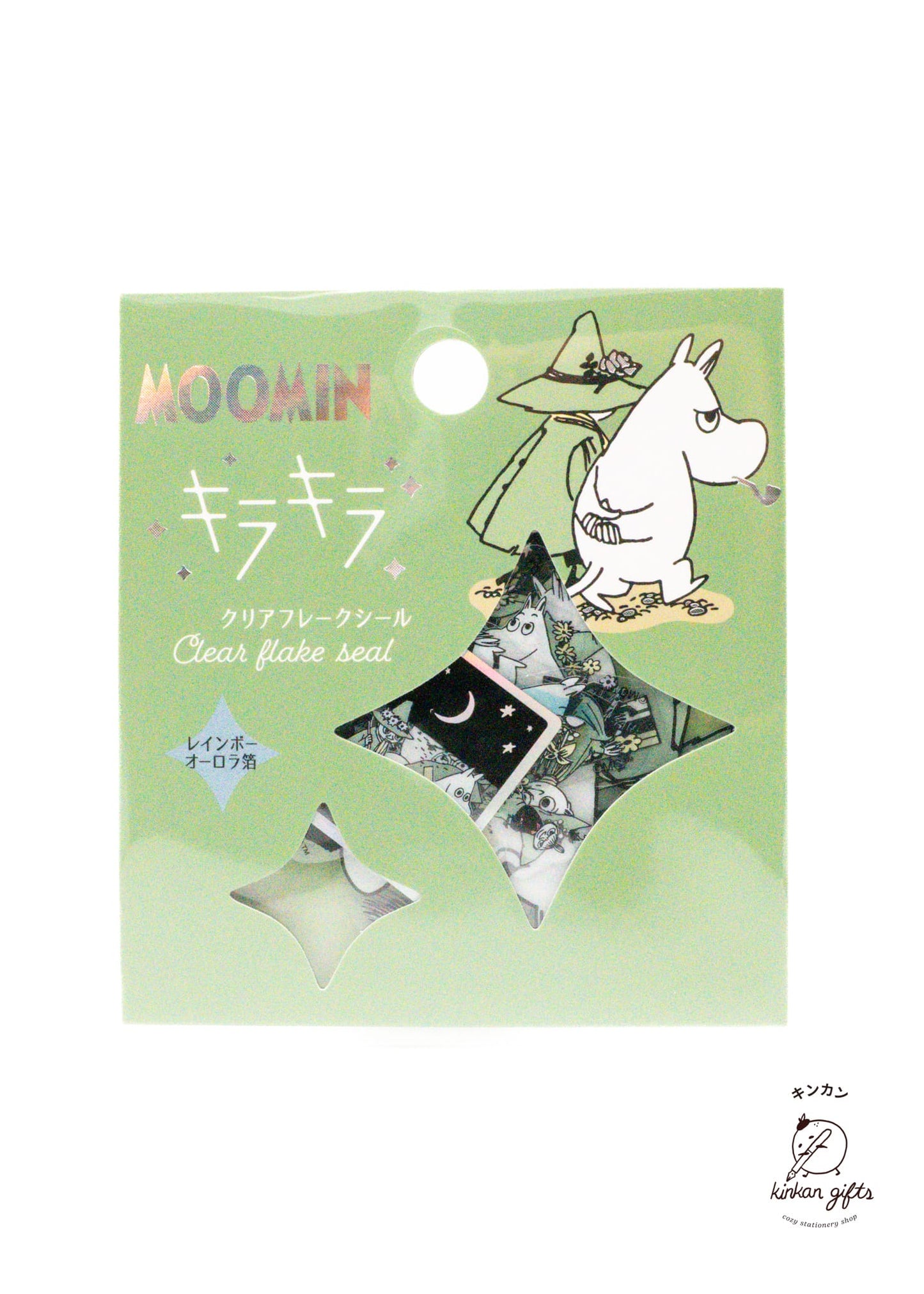 WORLD CRAFT CO.,LTD. Decorative Stickers World Craft - Clear Flake Seal - Moomin - Snufkin & Moomin