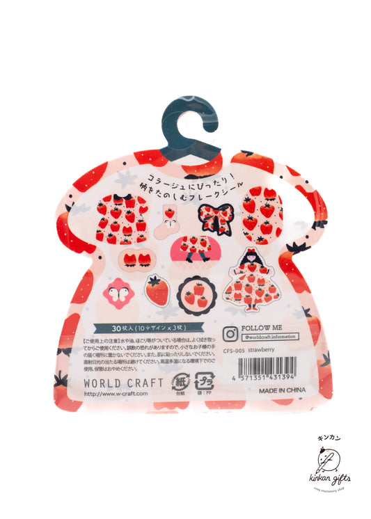 WORLD CRAFT CO.,LTD. World Craft Charmy Pattern Sticker Flakes - Strawberry