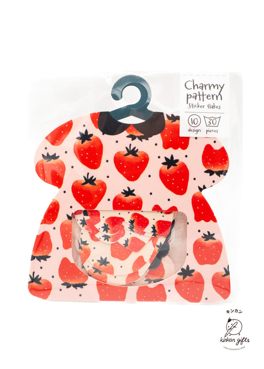 WORLD CRAFT CO.,LTD. World Craft Charmy Pattern Sticker Flakes - Strawberry