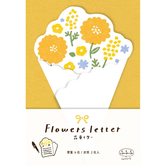 FURUKAWASHIKO Stationary Yellow Flowers Letter Set