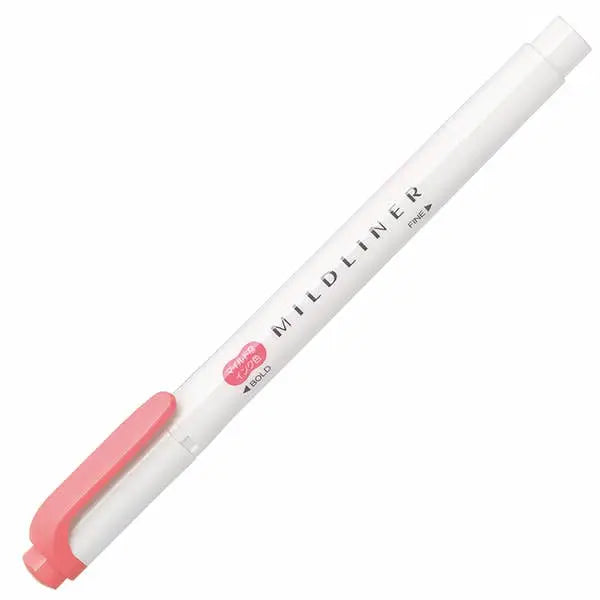 【Japanese Stationery】ZEBRA Mild liner Highlighter & Marker - CORAL PINK