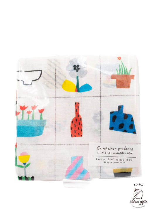 Zoomy BUNGU handkerchiefs Vase Garden (Subikiawa) HYOGENSHA - Handkerchief