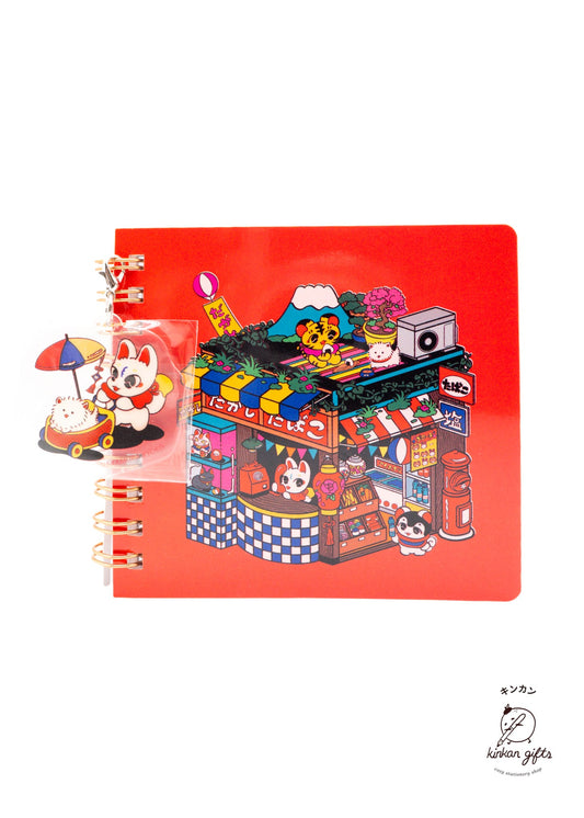 Zoomy BUNGU Notebooks & Notepads Tokyo NIPPAN Mini Notebook with Keychain