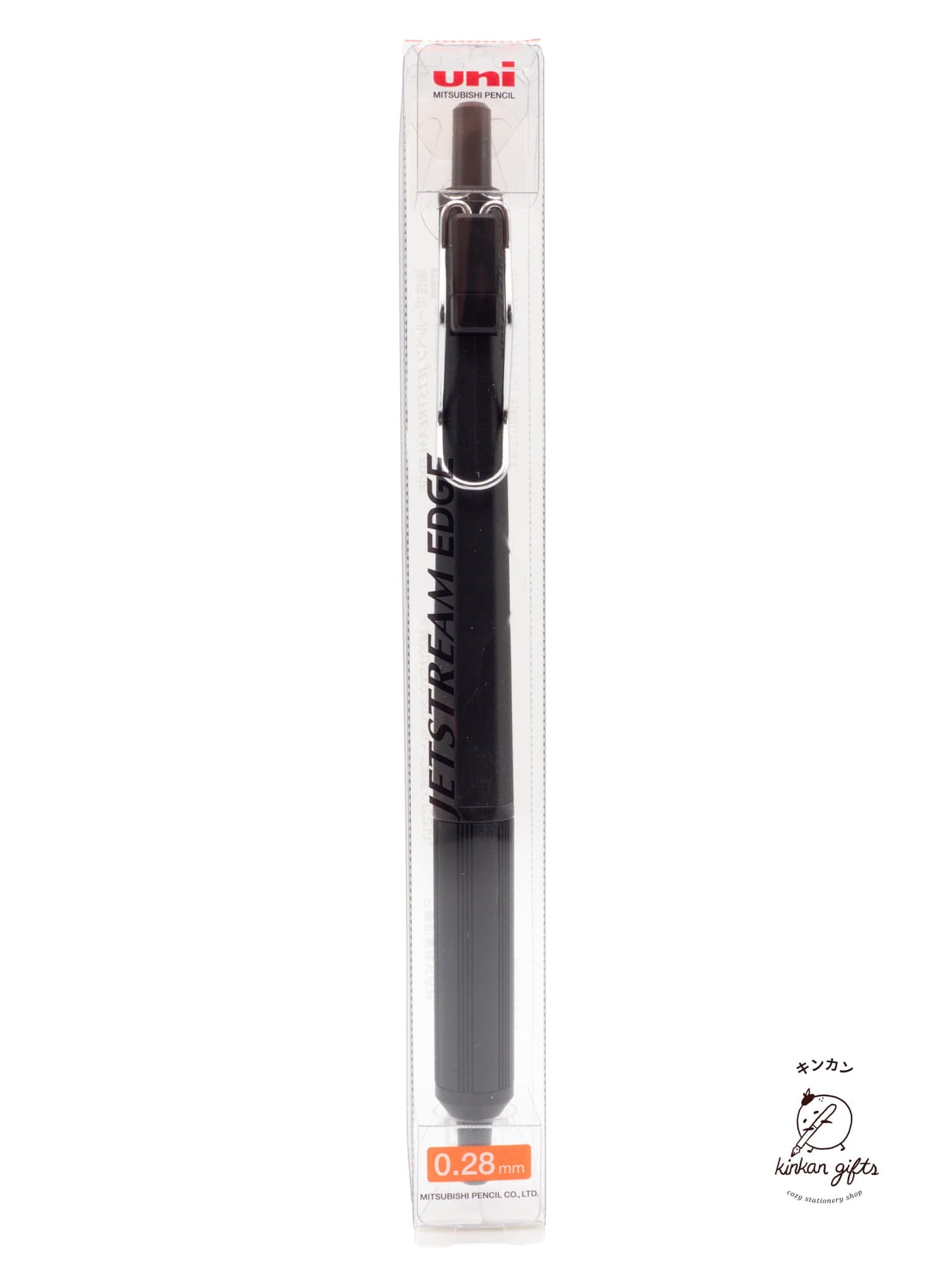 Zoomy BUNGU Pens Black uni Jetstream Edge Ballpoint Pen - Ultra Fine 0.28mm