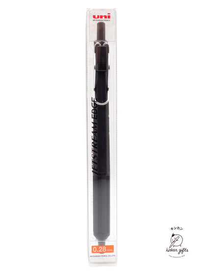 Zoomy BUNGU Pens Black uni Jetstream Edge Ballpoint Pen - Ultra Fine 0.28mm