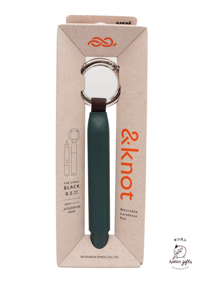 ZOOMY BUNGU Pens Cedar Green uniball &knot - Wearable Carabiner Pen