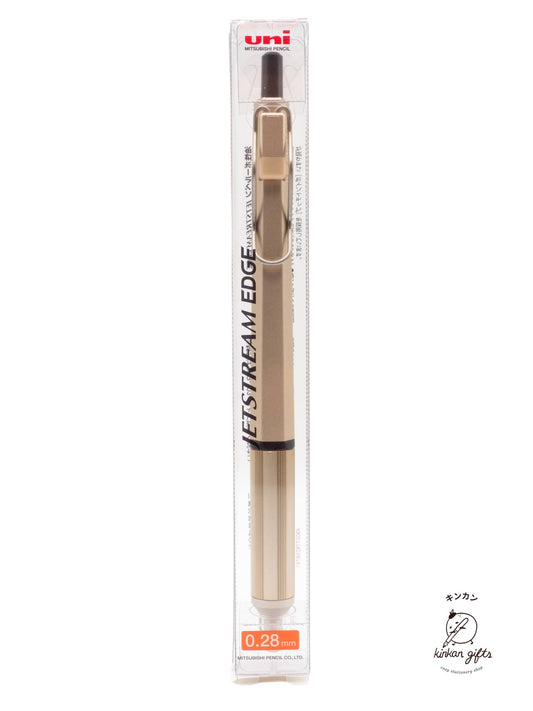 Zoomy BUNGU Pens Champagne Gold uni Jetstream Edge Ballpoint Pen - Ultra Fine 0.28mm