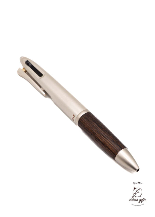 Zoomy BUNGU Pens Medium Brown Uni Jetstream Pure Malt 2&1 2 Color 0.7 mm Ballpoint Multi Pen + 0.5 mm Pencil