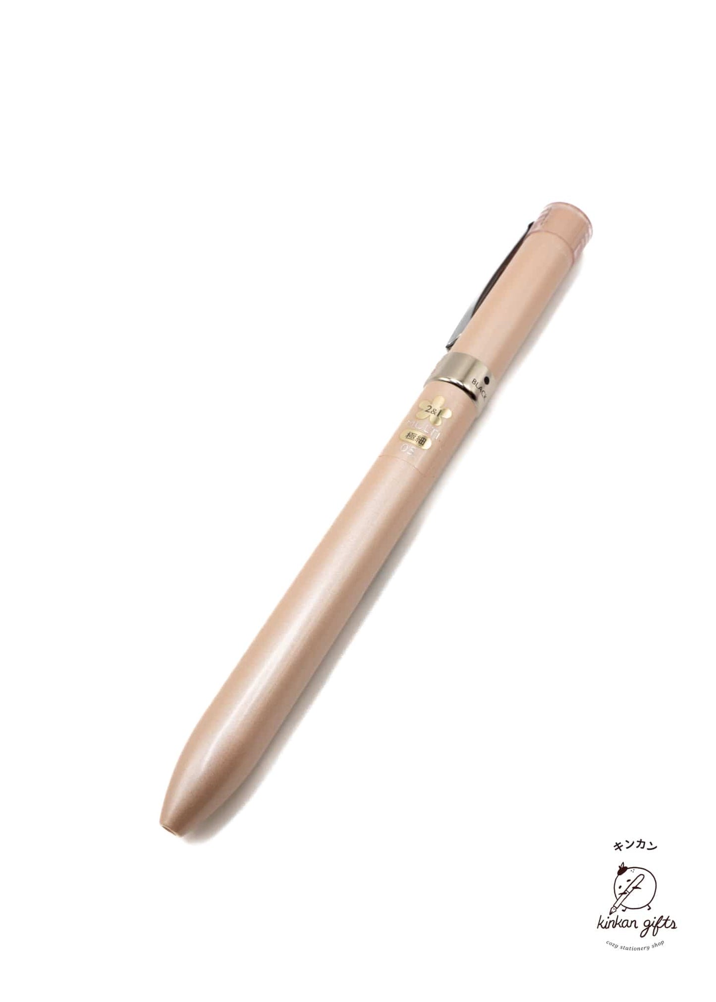 Zoomy BUNGU Pens Silky Gold Uni Jetstream F*Series 2 Color 0.5 mm Ballpoint Multi Pen + 0.5 mm Pencil