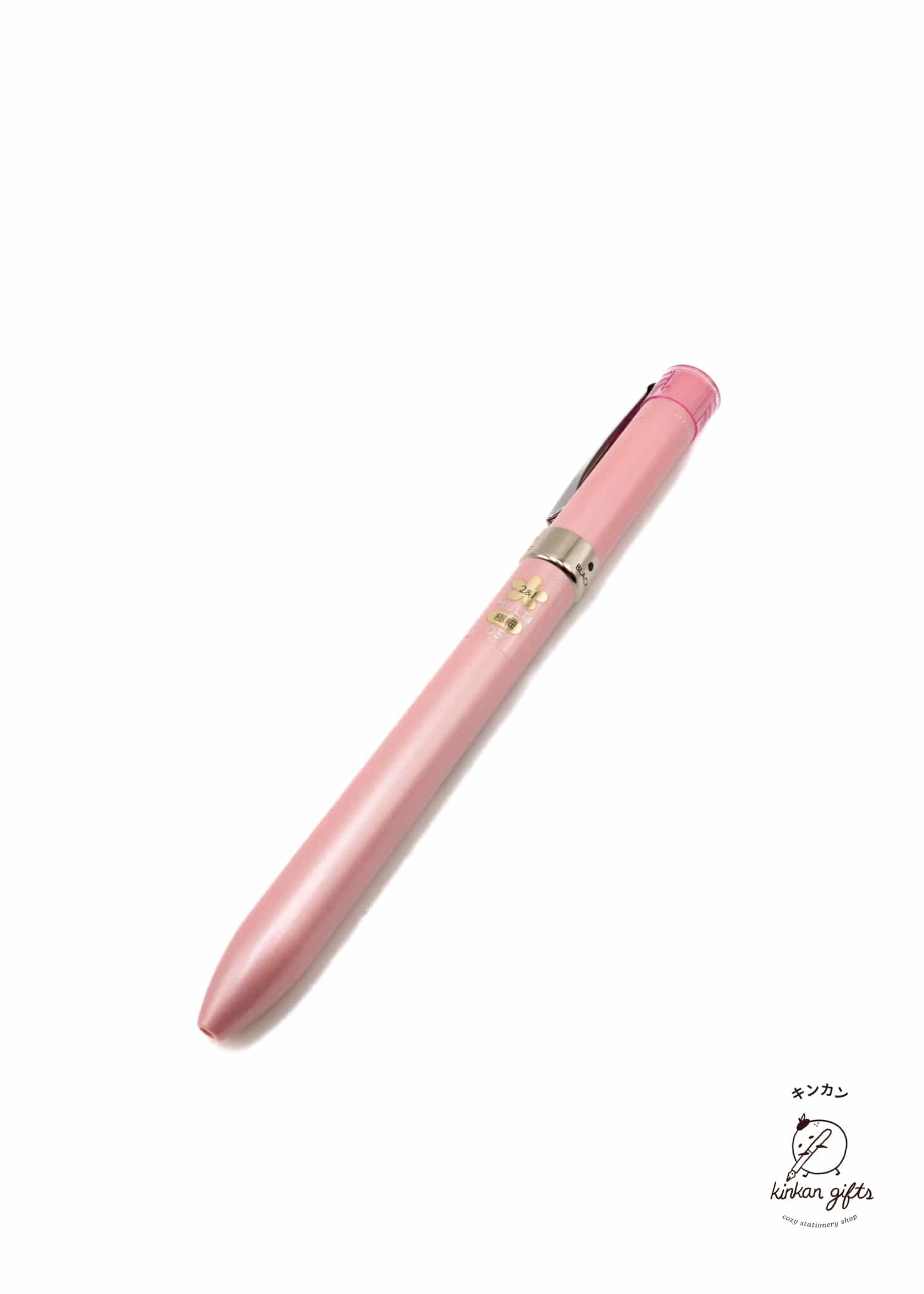 Zoomy BUNGU Pens Sugar Pink Uni Jetstream F*Series 2 Color 0.5 mm Ballpoint Multi Pen + 0.5 mm Pencil